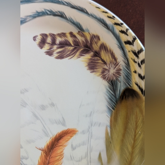 Pier 1 Ironstone Feather Luncheon Plates Set Of 2 - Picture 5 of 5